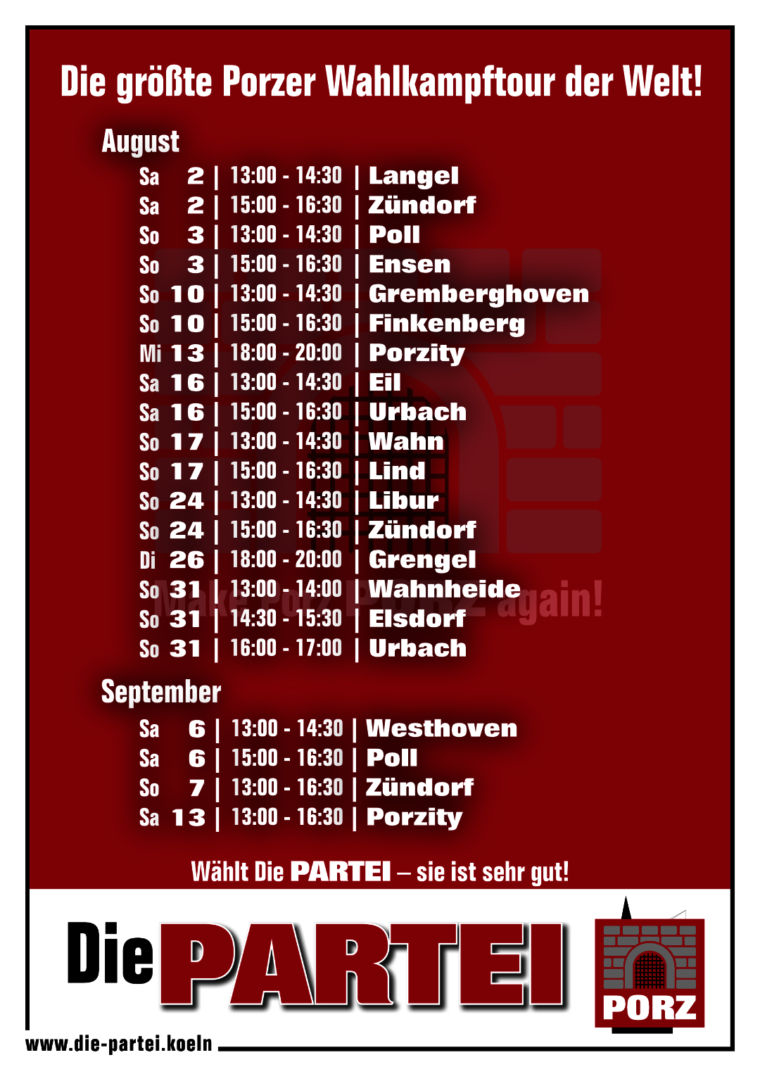 Wahlkampftermine Plakat